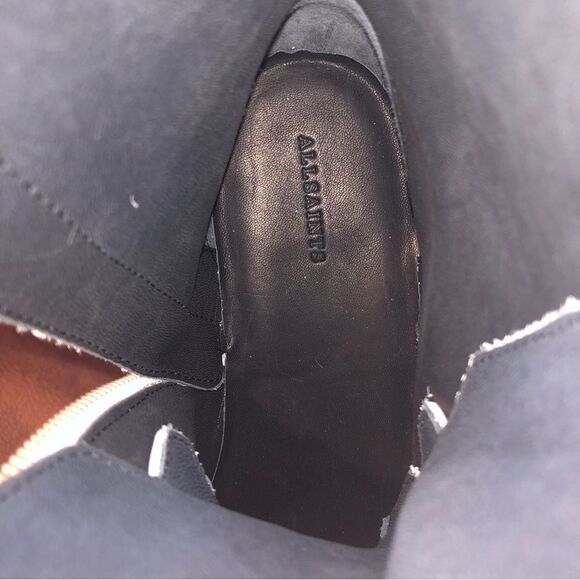 All Saints Donita Off White Leather Hiking Lace Up Combat Boots - Picture 13 of 16